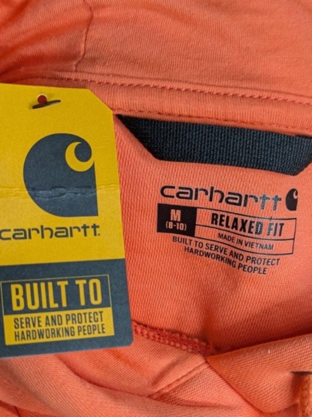 Carhartt Women's Relaxed Fit Sweatshirt Coral - Picture 7 of 8